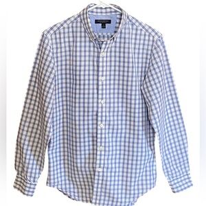 Banana Republic Blue Plaid Soft Wash Slim Fit Button-Up Cotton Shirt Small